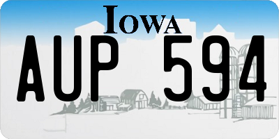 IA license plate AUP594