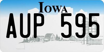 IA license plate AUP595