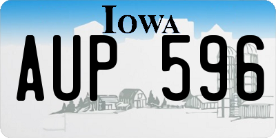 IA license plate AUP596