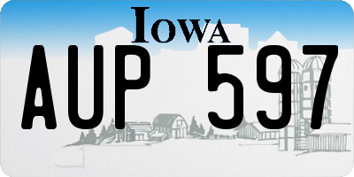 IA license plate AUP597