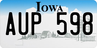 IA license plate AUP598