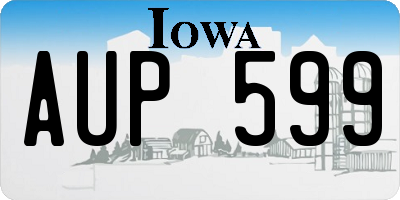 IA license plate AUP599