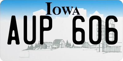 IA license plate AUP606