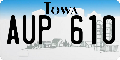 IA license plate AUP610