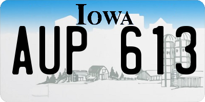 IA license plate AUP613
