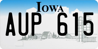 IA license plate AUP615