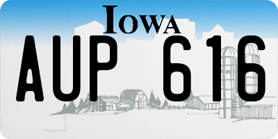 IA license plate AUP616