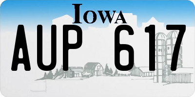IA license plate AUP617