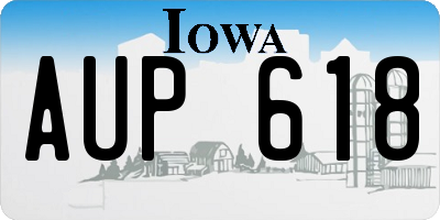 IA license plate AUP618