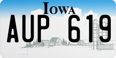 IA license plate AUP619