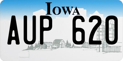 IA license plate AUP620