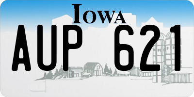 IA license plate AUP621