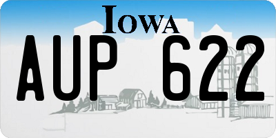 IA license plate AUP622