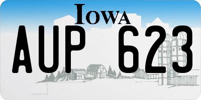 IA license plate AUP623