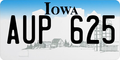 IA license plate AUP625