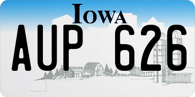 IA license plate AUP626