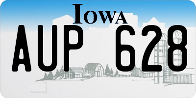 IA license plate AUP628