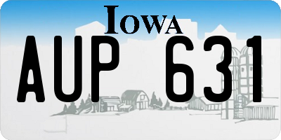IA license plate AUP631