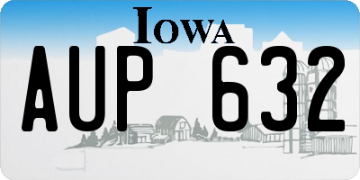 IA license plate AUP632