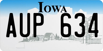 IA license plate AUP634