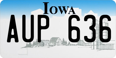 IA license plate AUP636