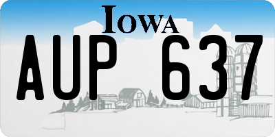 IA license plate AUP637