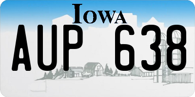 IA license plate AUP638