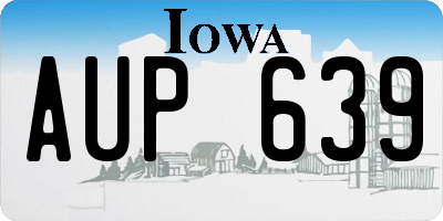 IA license plate AUP639