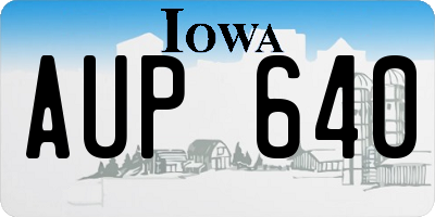 IA license plate AUP640