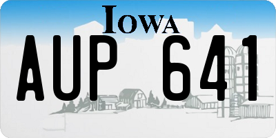 IA license plate AUP641