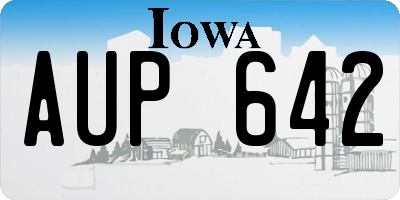 IA license plate AUP642