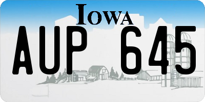 IA license plate AUP645