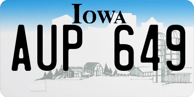 IA license plate AUP649