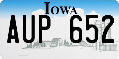 IA license plate AUP652