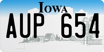 IA license plate AUP654