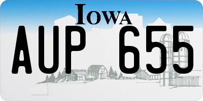 IA license plate AUP655