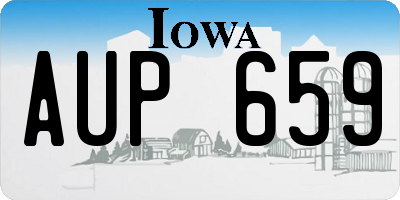 IA license plate AUP659