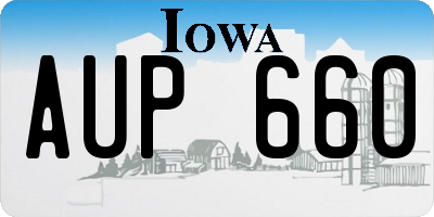 IA license plate AUP660