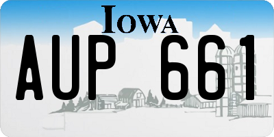 IA license plate AUP661