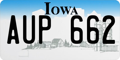 IA license plate AUP662