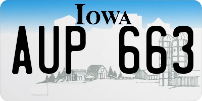 IA license plate AUP663