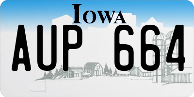 IA license plate AUP664