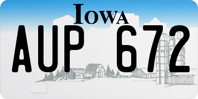 IA license plate AUP672