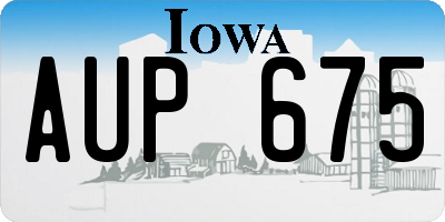 IA license plate AUP675
