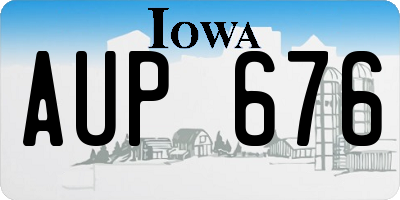 IA license plate AUP676
