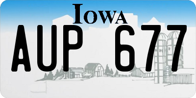 IA license plate AUP677