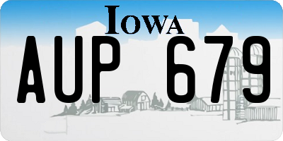 IA license plate AUP679