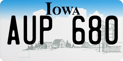 IA license plate AUP680