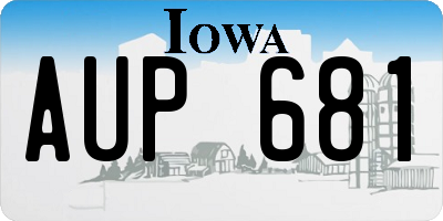 IA license plate AUP681