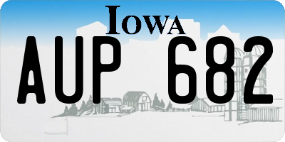 IA license plate AUP682